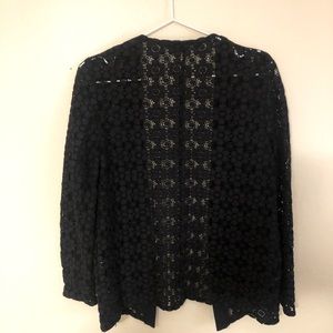 Black lace floral pattern long sleeve Zara jacket